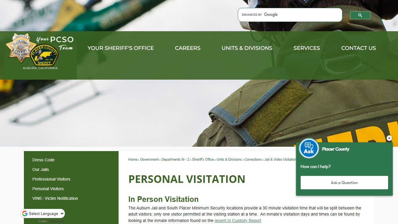 Personal Visitation | Placer County, CA