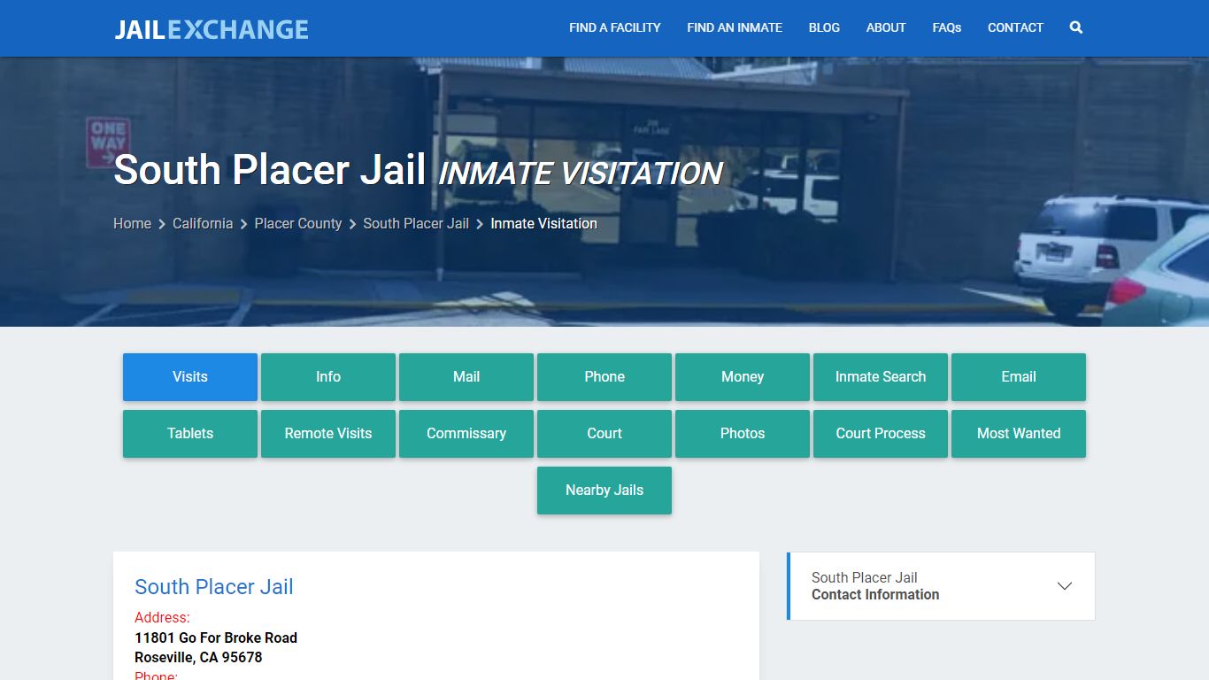 Inmate Visitation - South Placer Jail, CA - Jail Exchange